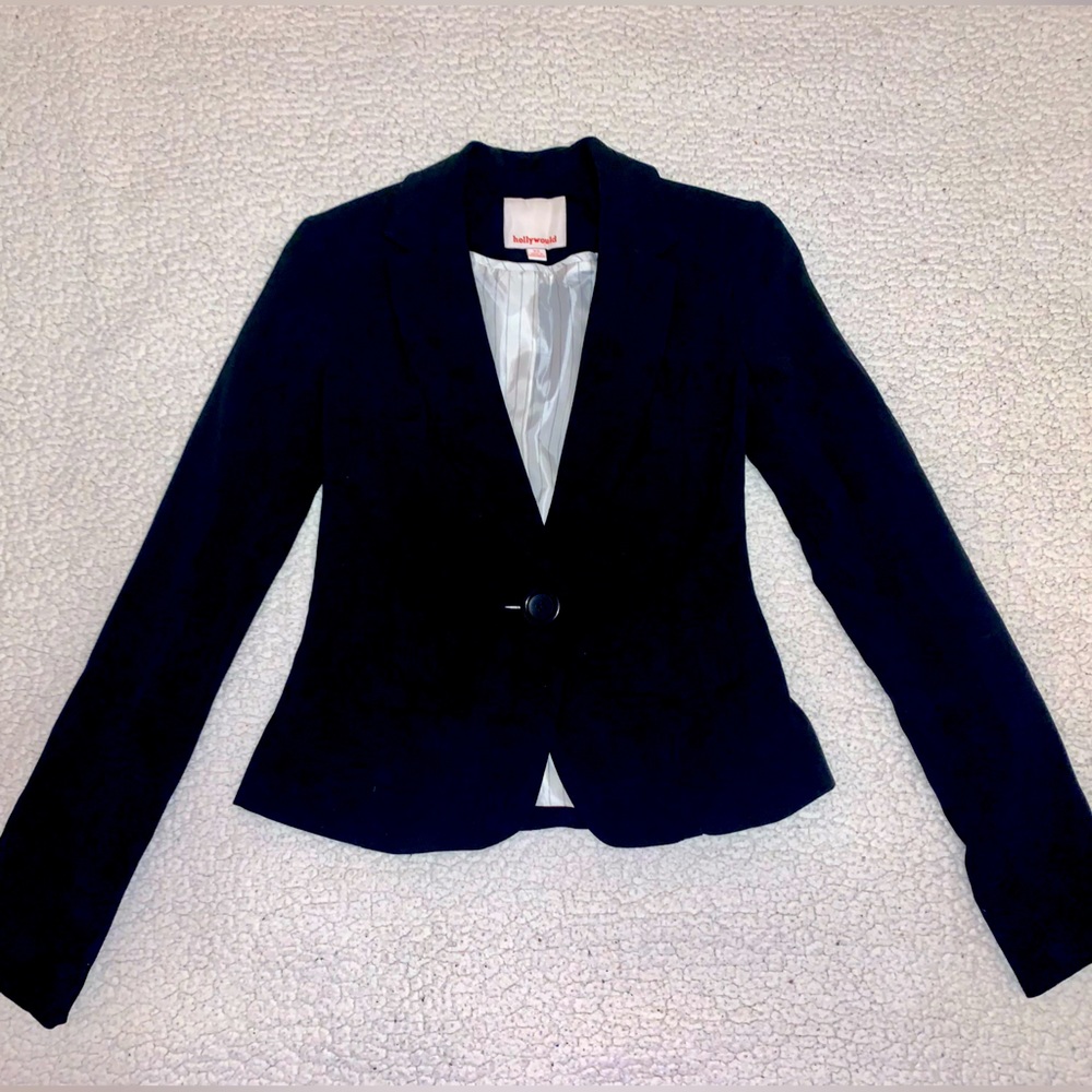 Hollywould Blazer Jacket: Black Solid Size XS